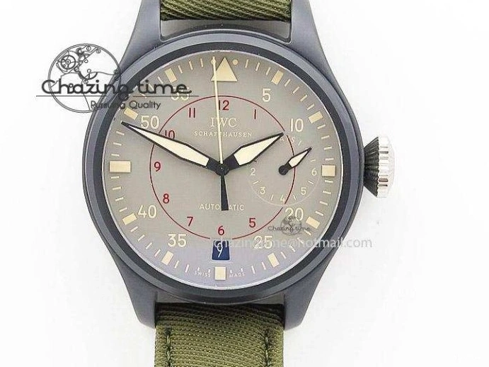 MIROTIME 0412 EasyCare Pilot Chrono IW388001 Real Ceramic ZF 1:1 Best Edition On Black Nylon Strap A 7279